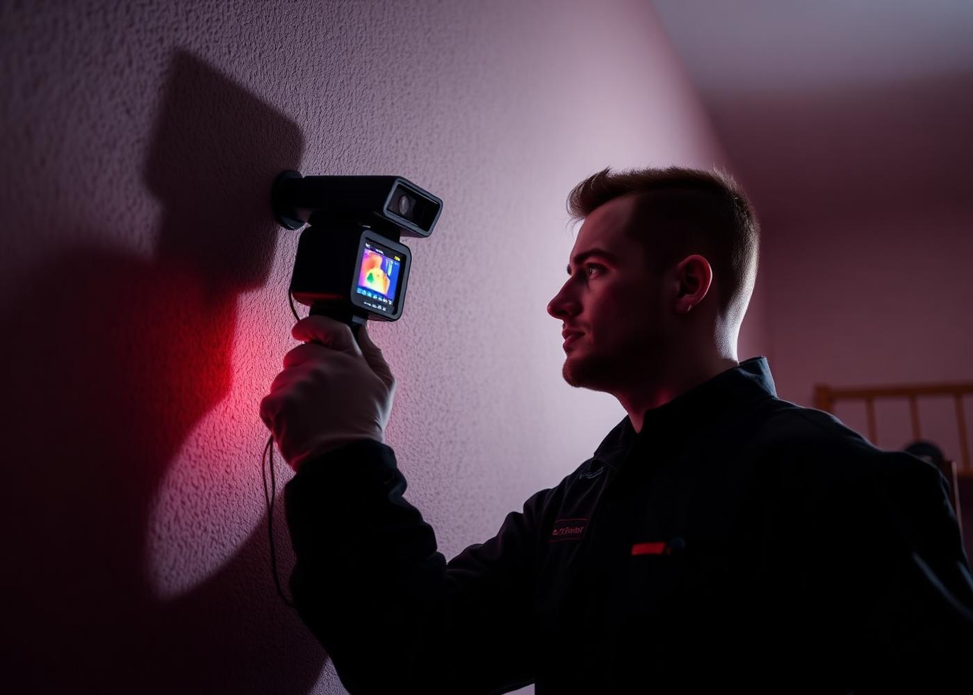 Technician performing a termite inspection