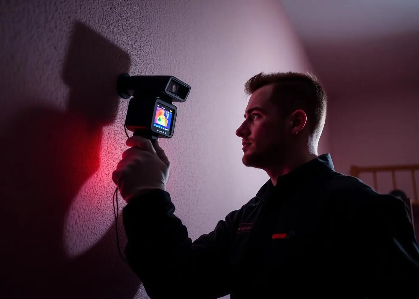 Technician performing a termite inspection